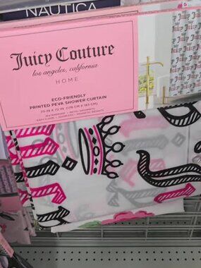 Juicy Couture Crown Logo Shower Curtain